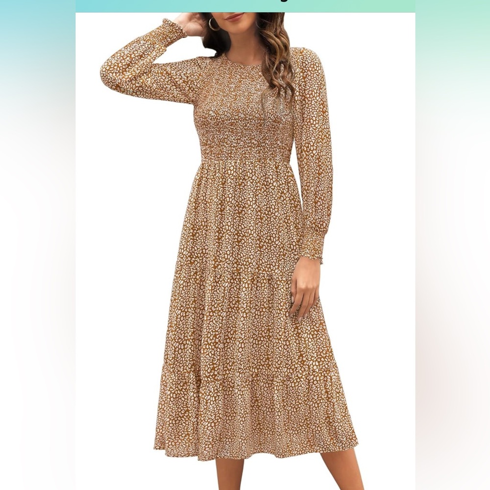Smocked long sleeve tiered dress. Size medium.